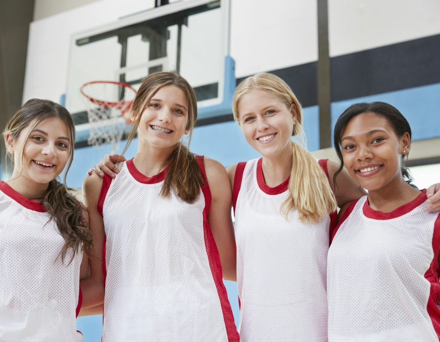 Portrait Of Female High School Basketball Team